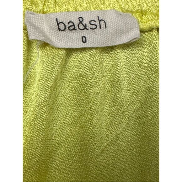 Ba&sh Heaven Off the Shoulder Knee Length 3/4 Sleeve Crepe Dress Yellow Sz 0- XS - Picture 3 of 12